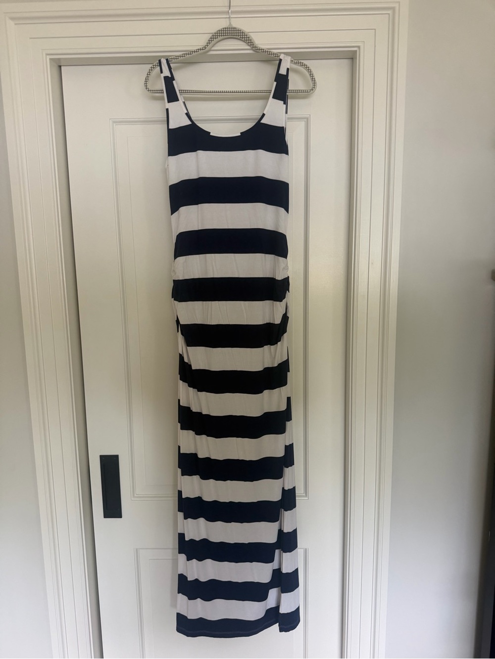 Tommy Bahama Navy & White Striped Sleeveless Maxi Dress